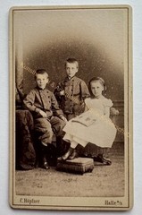 Orig CDV photo photograph children child picture old fashion 1866 Halle Saale Höpfner