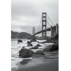 Golden Gate Bridge Wall Art Decor | Golden Gate Sunset Photography Print