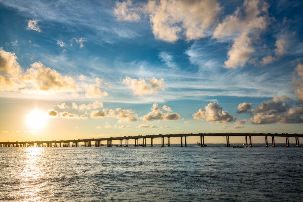 Coastal Photography Print – Picture of Destin Bridge at Sunset in Florida