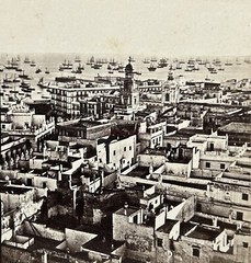 Spain Cadiz Panorama c1858 Photo Stereo Vintage Album