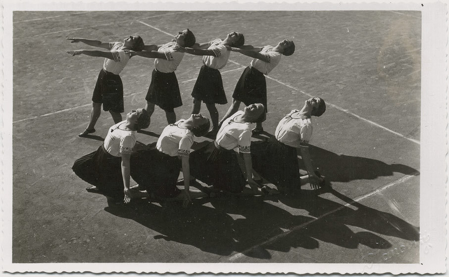 Original Vintage 1920s Czech gymnasts, Sokol, expressionist dance