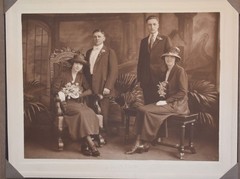 Antique Photograph of Four People In a Conservatory or Greenhouse