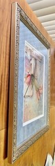 VTG Art Still Life Photo Print Tulips & Antique Brass Pitcher Framed/Matted VG