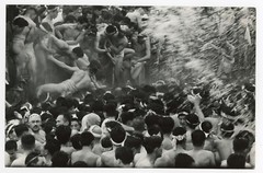 Vintage Original Art Photo Japanese Men Water festival Shower
