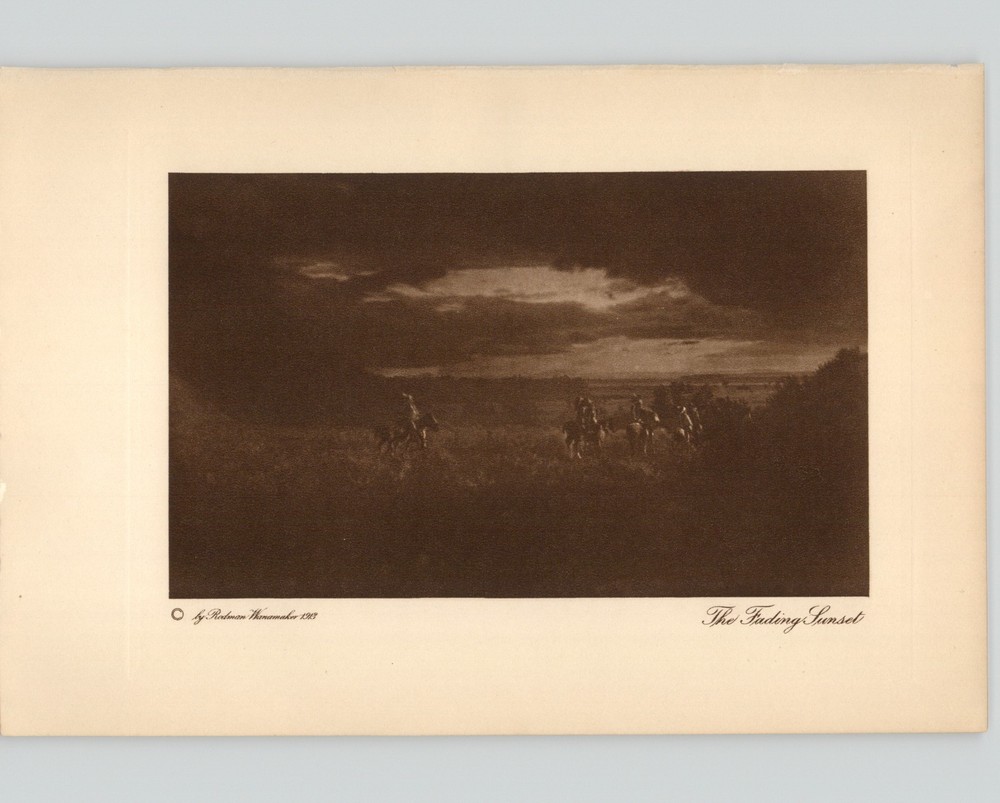Wanamaker/Dixon «The Fading Sunset» 1913 Photogravure from «The Vanishing Race»