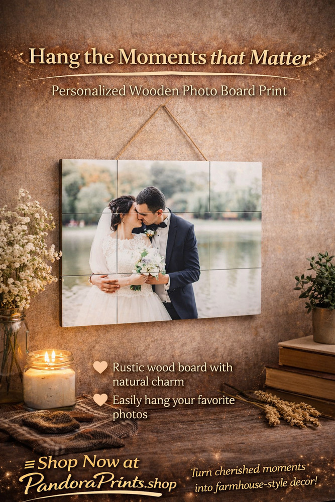 Personalized Farmhouse Wood Photo Frame Custom Rustic Picture Gift