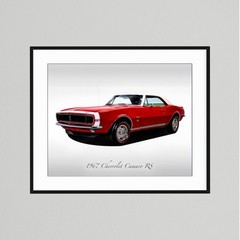 Classic Cars – 1967 Chevrolet Camaro RS Red – Print