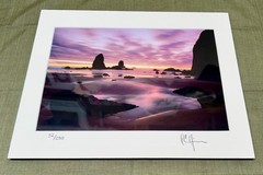 Set of Signed Photography 11 x 14 Matted, One Framed, Seashore and Lake Scene