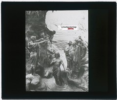 The Baptism Of Jesus, Photo Glass Plaque, Black & White, Positive 8.5×10 Cm
