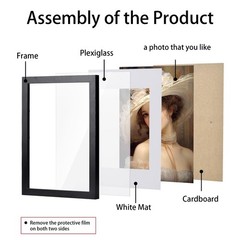 6×8 Picture Frame Black 2 Pack 6 x 8 Wall Gallery Poster Photo Art Print Wood…