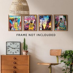 Famous Basketball Star Posters Wall Art, 8×10 Inch Canvas Prints Unframed Set…