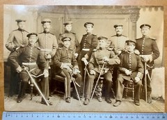Photo 30x20cm – Imperial Era Officers Group Photo Military Uniforms Saber Studio
