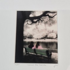 Gina Kvenlog Calderone Behind the Bench Handpainted Photomontage Signed 33/50