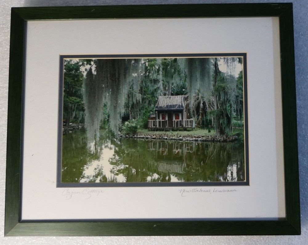 NEW ORLEANS PHOTOGRAPH SIGNED MARITA CAJUN COTTAGE SWAMP MOSS
