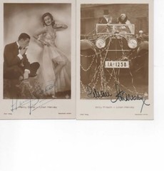 Lilian HARVEY & Henry GARAT 2 Photographs On Cards 14*9 With Autographs