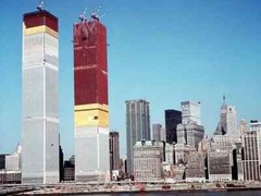World Trade Center Set of 4 Photos from Construction to Destruction 9/11/2001