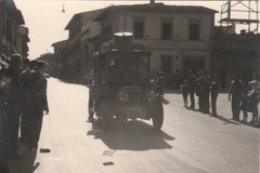 Photograph cycling era Giro Toscana car advertising bitter Ramazzotti aa ’50
