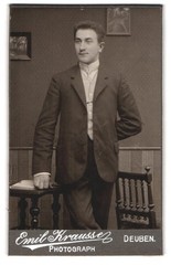 Photograph Emil Krausse, Deuben, portrait of a young man CDV/cabinet photo