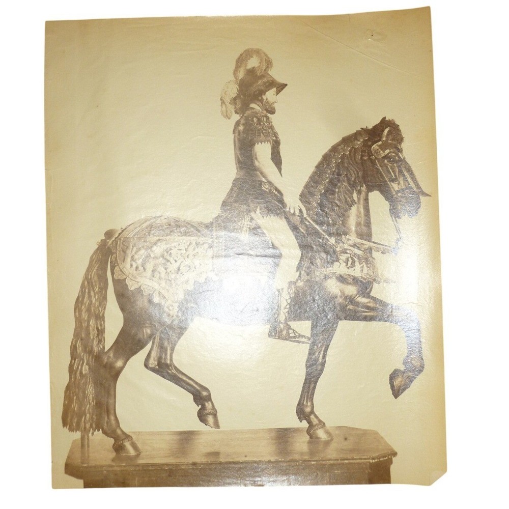 19thC Albumen Print Royal Armory Madrid Equestrian Armor Charles Clifford