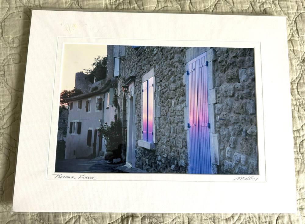 MADELINE GRAY Signed Photograph Provence France Street Matted 12″x16″ NEW
