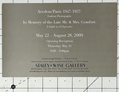 Richard Avedon Art Show Announcement Card 2009 – Staley Wise Gallery NYC