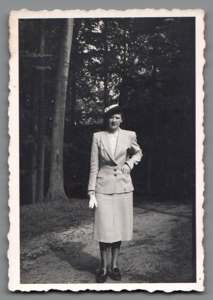 2x Photo Elegant Young Lady in Forest Süderbrarup Schleswig 1930s (F1142)