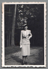 2x Photo Elegant Young Lady in Forest Süderbrarup Schleswig 1930s (F1142)
