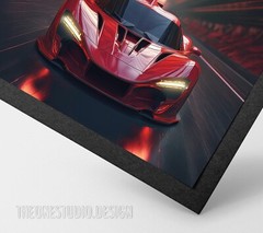 Digital Image Red Sports Car Desktop Background Cell Phone Wallpaper AI Art
