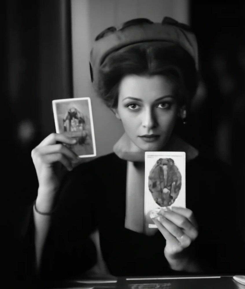 Vintage 1920’s Tarot Reader / Black And white Photo