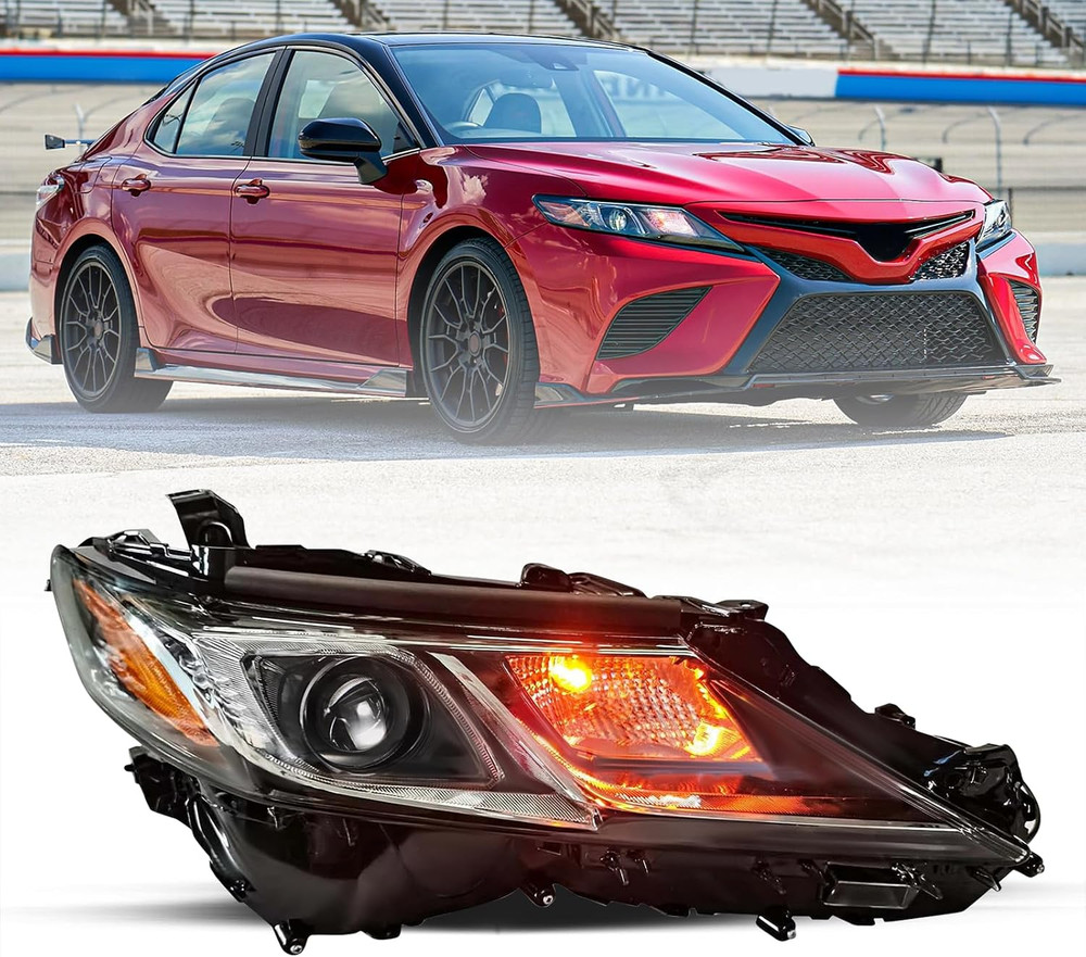 Headlight Assembly Compatible with 2018-2023 Toyota Camry L/LE/SE Sedan OEM LED