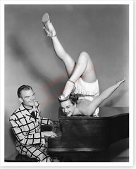 Spike Jones At The Piano With Unknown Actress Contortionist Silver Halide Photo