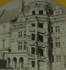 Stereoscopic albumin photography, Extensive staircase, Château de la Loire, B…