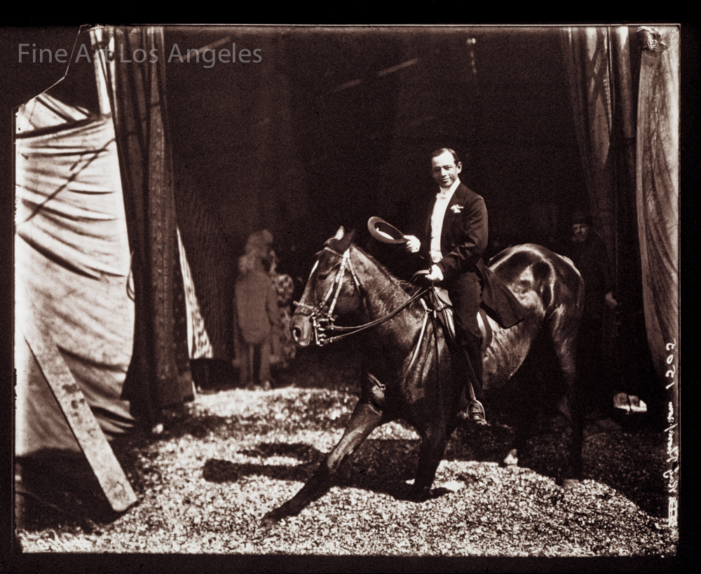Fred Glasier Circus Photo, «Performing Horse with Rider», 1890-1925