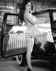 8×10 Black & White, Artistic photo of a sexy woman getting into a car.