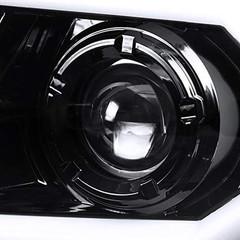 Jet Black LED Light Bar Projector Headlights Compatible with 2012-2015 Toyota Ta
