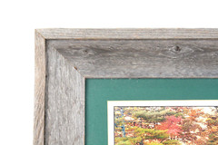 Vintage Waterfall Photo With Rustic Wooden Frame Green Matting By Bill Bates