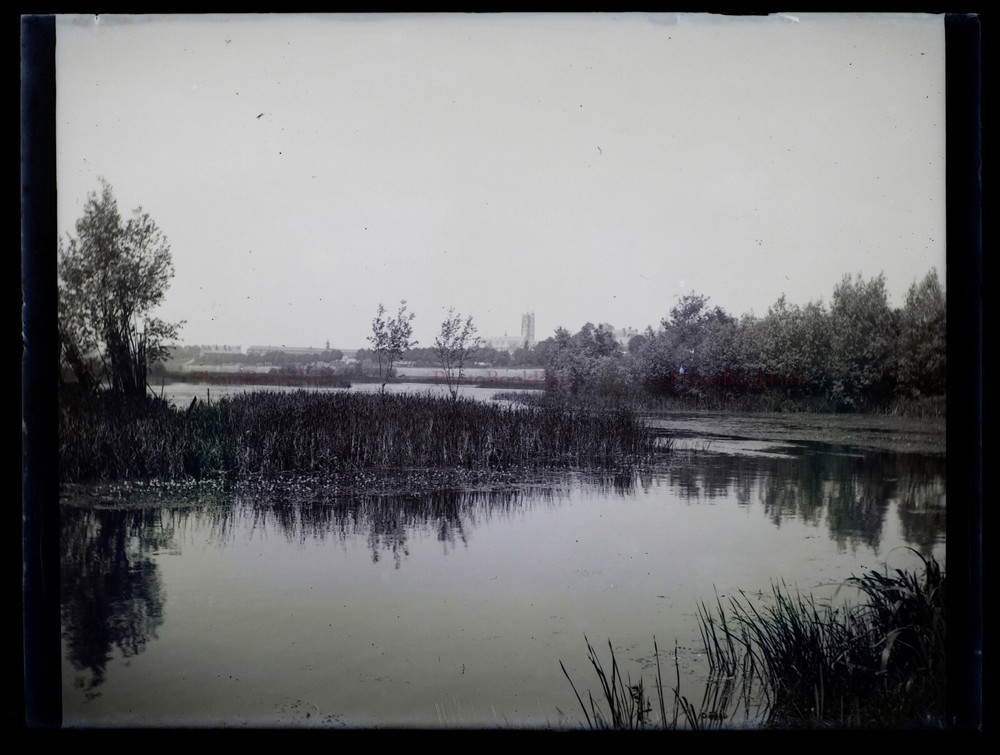 France Landscape Mare 1900 Photo Negative Glass Plate Vintage VR18L9N10