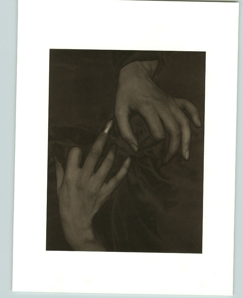 1920 1978 Alfred Stieglitz Hands Sew Thimble Georgia O’Keeffe Tritone Art Photo