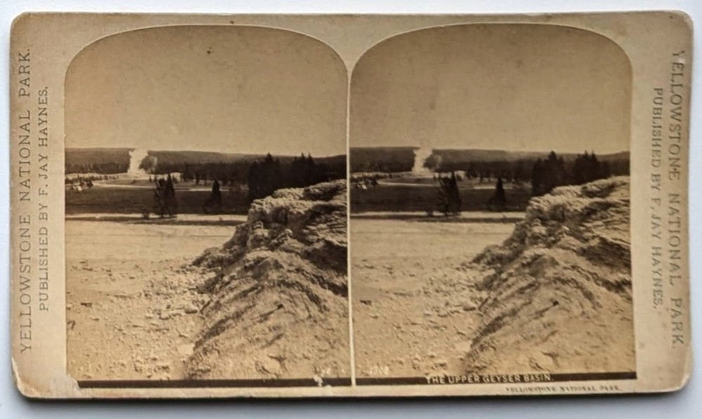 F Jay Haynes, Yellowstone / The Upper Geyser Basin 1308 Stereoview 1884