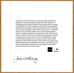 SIGNED JAMES WELLING 1538 2016 CHOREOGRAPH LIMITED 6 x 6 APERTURE PRINT