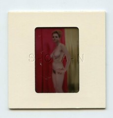 Org Camera Club Nude 60s 35mm Slide / Negative- Super Endowed Woman- Necklace #1