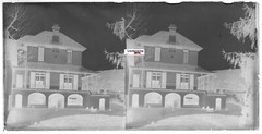 Villa, House, Glass Plate Old Photo, Stereo Negative Black & White 9×18 cm