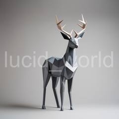 Origami Deer Art Print Digital Download Minimalist Abstract Wall Decor 4 PNG