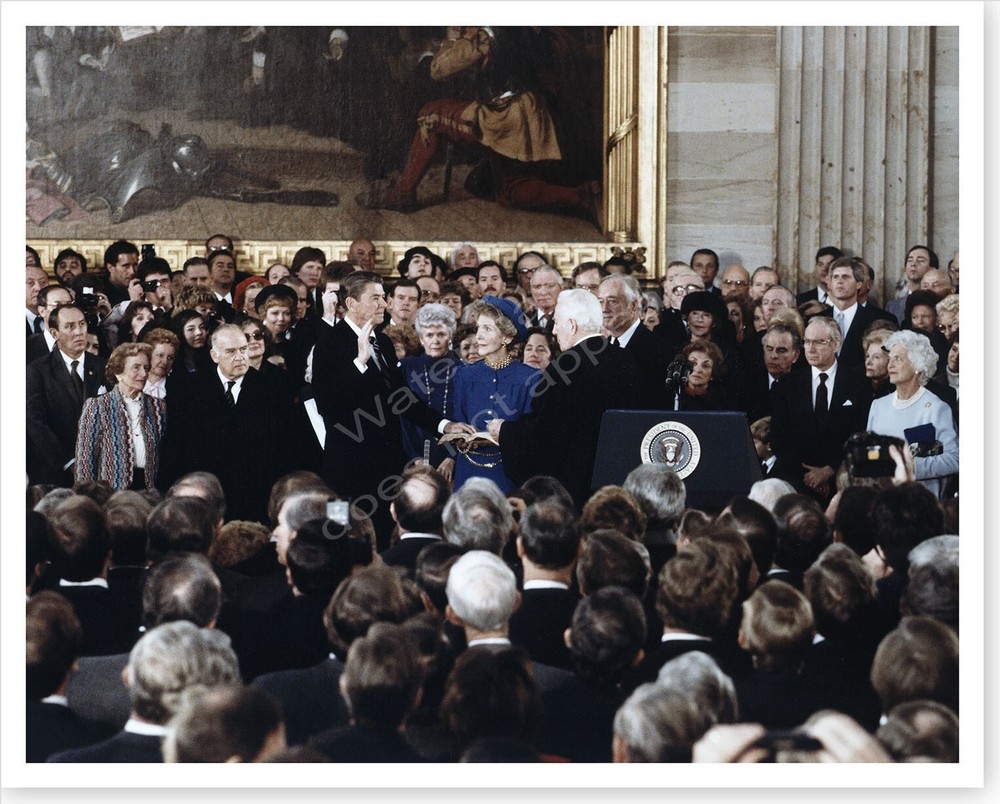President Ronald Reagan Taking Oath Of Office In Capitol Rotunda Photo
