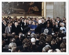 President Ronald Reagan Taking Oath Of Office In Capitol Rotunda Photo