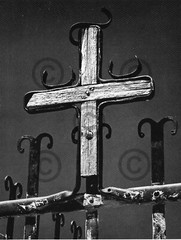 Book Plate Ansel Adams B/W 5.5 X 4.25″Cross, Las Trampas, NM 1960