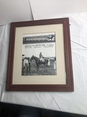 rare vintage black & white photograph of jockey, J. combest riding blonde Dude