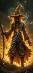 Halloween Scarecrow – Digital Image Phone Background AI Art, 10 images – #12