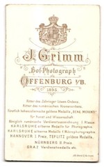 Photograph J. Grimm, Offenburg, portrait of an elderly man CDV/cabinet photo