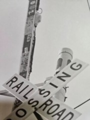 8 by 10 Black & White 35mm Film Photography Hand Made Darkroom Print Train Cross